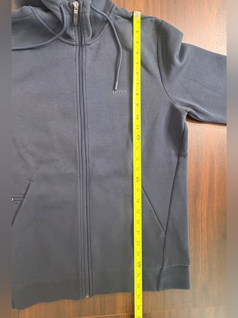 Hugo Boss Dark Navy Full-Zip Hooded Sweatshirt - Picture 4 of 6